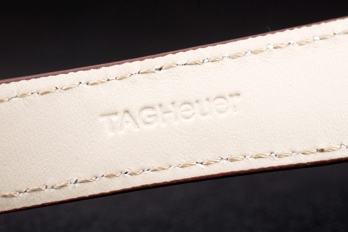 Tag Swiss Heuer Carrera Tachymètre Bezel Dark Brown Leather Strap Cadran Blanc-8