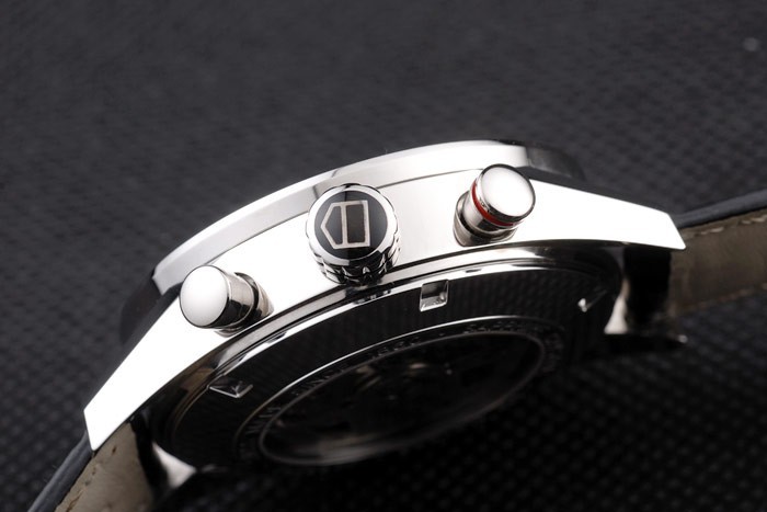 Tag Swiss Heuer Carrera Tachymètre Bezel bracelet en cuir noir Brown Checkered Dial-1