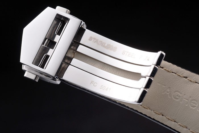 Tag Swiss Heuer Carrera Tachymètre Bezel bracelet en cuir noir Brown Checkered Dial-6