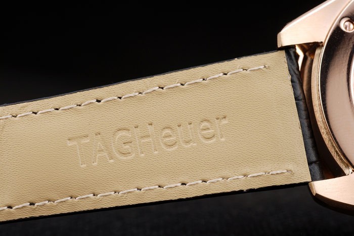 Tag Heuer Carrera Or Rose Cadran Noir Bracelet Cuir Noir-6