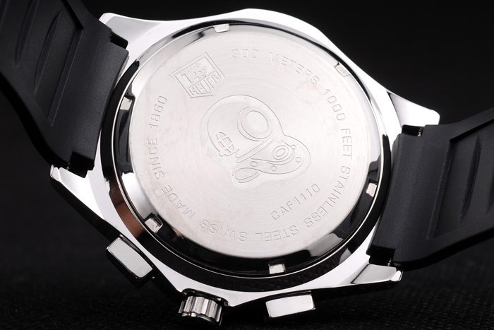 Tag Heuer Aquaracer Tachymeter Bezel cadran noir bracelet en caoutchouc noir-4