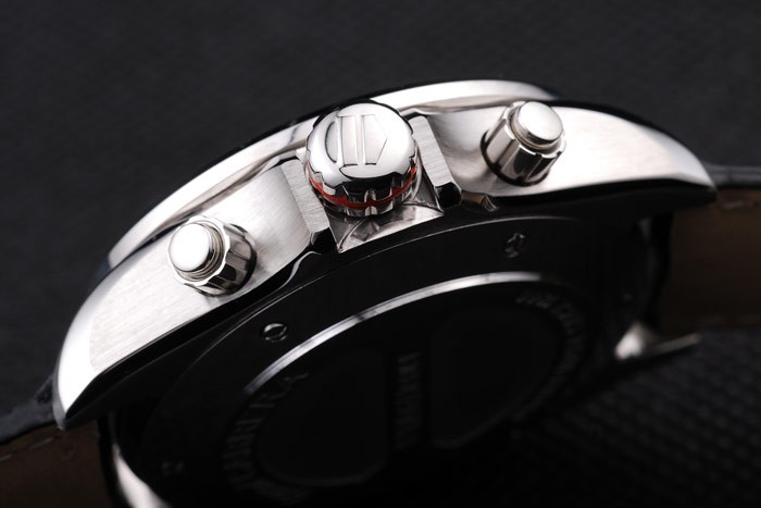 Tag Heuer Carrera Tachymètre Bezel cadran noir bracelet en cuir noir-9