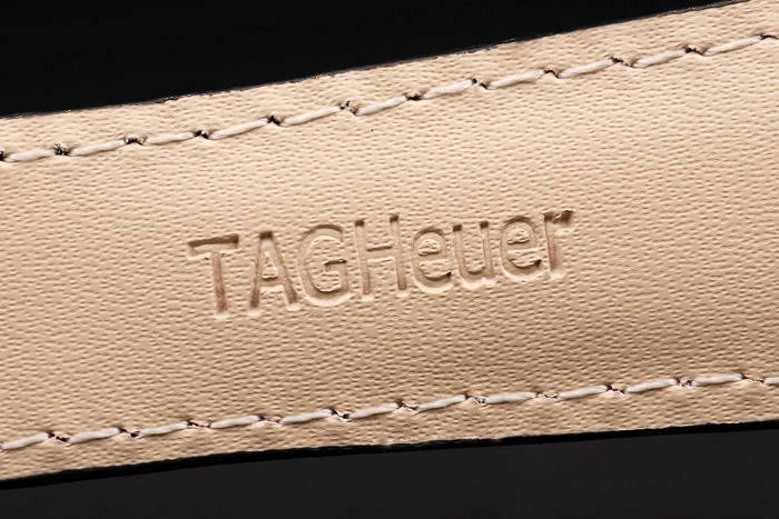 Tag Heuer Carrera Tachymètre Bezel cadran noir bracelet en cuir noir-8