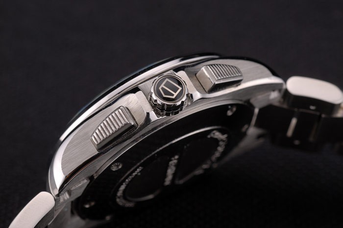 Tag Boîtier en acier inoxydable Carrera Heuer et bracelet cadran noir 7909-9