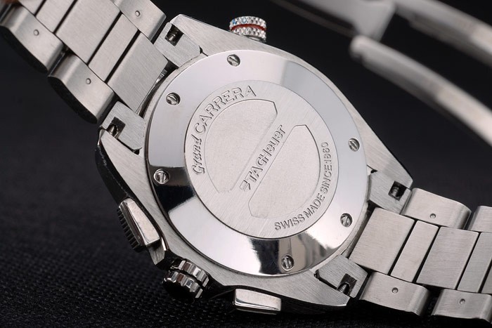 Tag Boîtier en acier inoxydable Carrera Heuer et bracelet cadran noir 7909-7