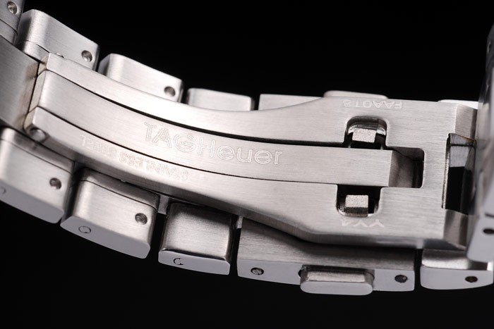 Tag Heuer Carrera Tachymètre Bezel cadran noir bracelet en acier inoxydable-4
