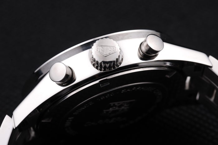Tag Heuer Carrera Tachymètre Bezel cadran noir bracelet en acier inoxydable-6