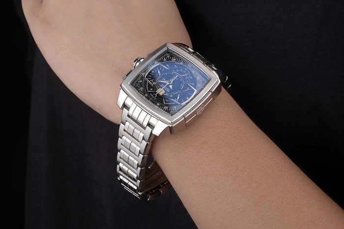 Tag Heuer Monaco Mikrograph bracelet en acier inoxydable à cadran noir 7922-1