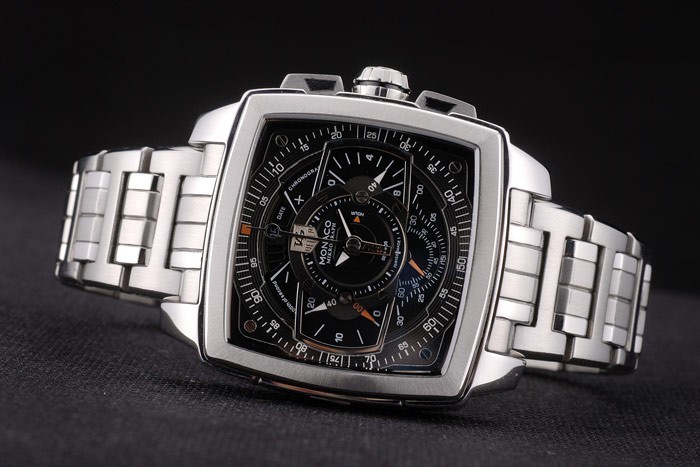 Tag Heuer Monaco Mikrograph bracelet en acier inoxydable à cadran noir 7922-4
