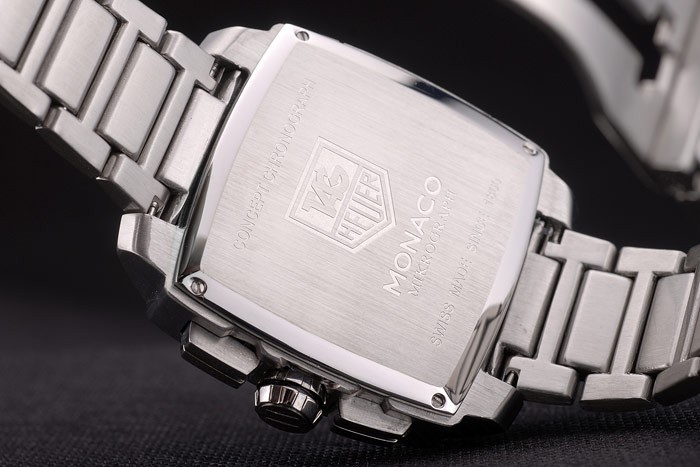 Tag Heuer Monaco Mikrograph bracelet en acier inoxydable à cadran noir 7922-7
