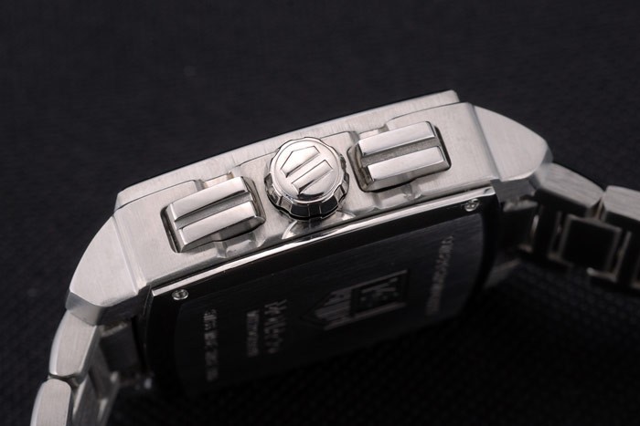 Tag Heuer Monaco Mikrograph bracelet en acier inoxydable à cadran noir 7922-8