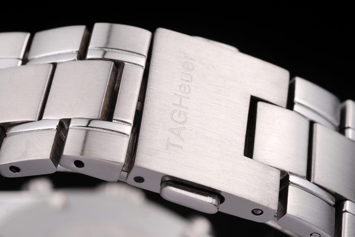 Tag Heuer SLR en acier inoxydable poli Case cadran noir bracelet en acier inoxydable-3