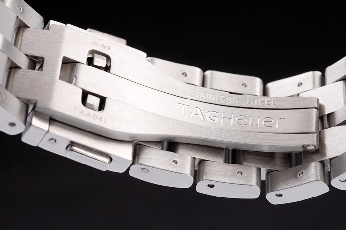 Tag Heuer SLR Swiss Tachymeter Lunette en acier inoxydable cadran blanc-5