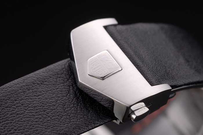 Tag Heuer Monaco Mikrograph bracelet en cuir noir cadran noir 7924-7