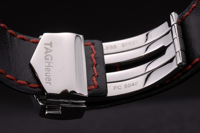 Tag Heuer Monaco Mikrograph bracelet en cuir noir cadran noir 7924-8
