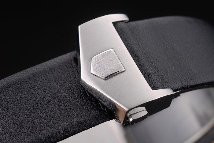 Tag Heuer Monaco Mikrograph bracelet en cuir noir cadran noir 7923-7