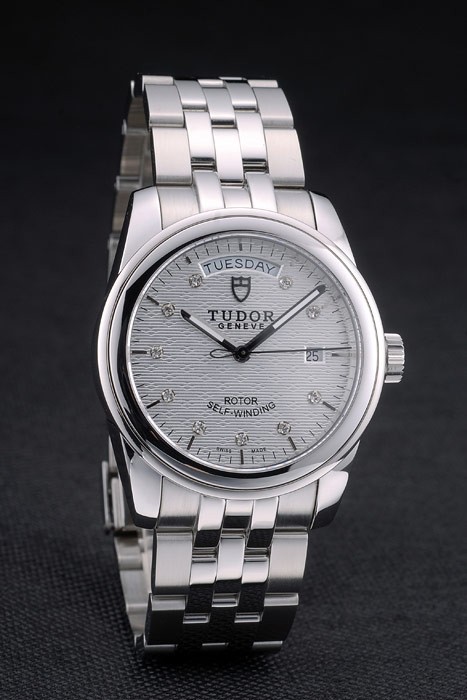Bracelet suisse Tudor classique en acier inoxydable Argent Patterned Cadran Argent 80298-1