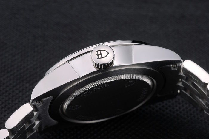Bracelet suisse Tudor classique en acier inoxydable Argent Patterned Cadran Argent 80298-7