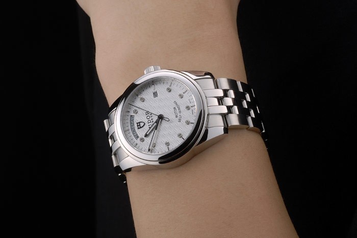 Bracelet suisse Tudor classique en acier inoxydable Argent Patterned Cadran Argent 80298-8