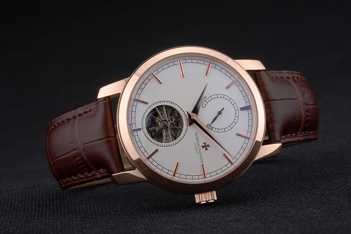 Vacheron Constantin Replique Montre 80166 en cuir de luxe-3