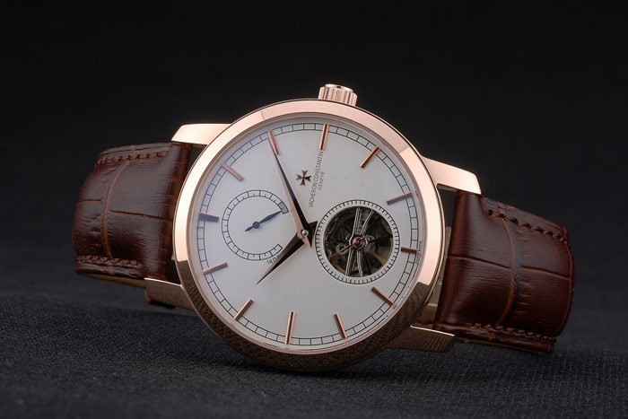 Vacheron Constantin Replique Montre 80166 en cuir de luxe-4