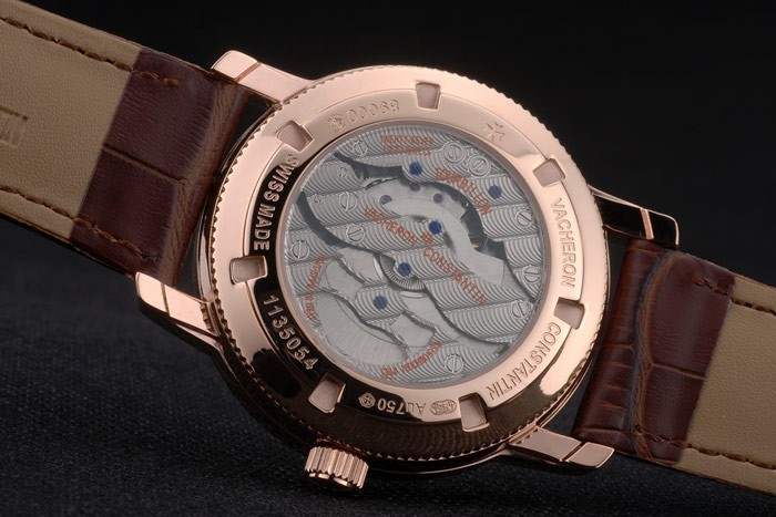 Vacheron Constantin Replique Montre 80166 en cuir de luxe-6