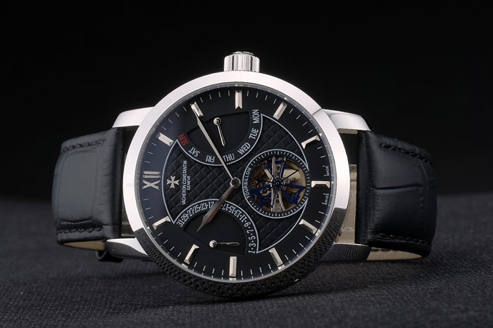Vacheron Constantin Replique Montre 80229 en cuir de luxe-4