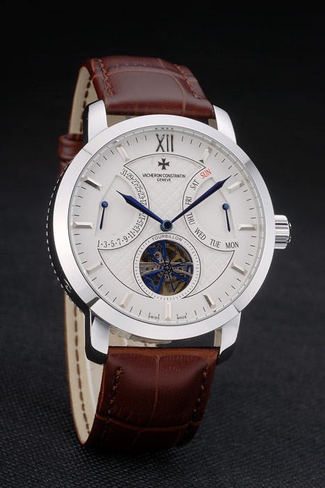 Vacheron Constantin Replique Montre 80228 en cuir de luxe-2
