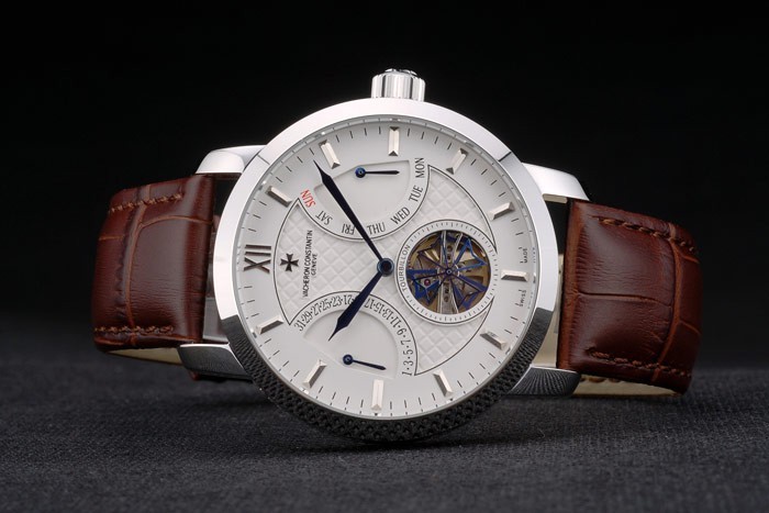 Vacheron Constantin Replique Montre 80228 en cuir de luxe-3